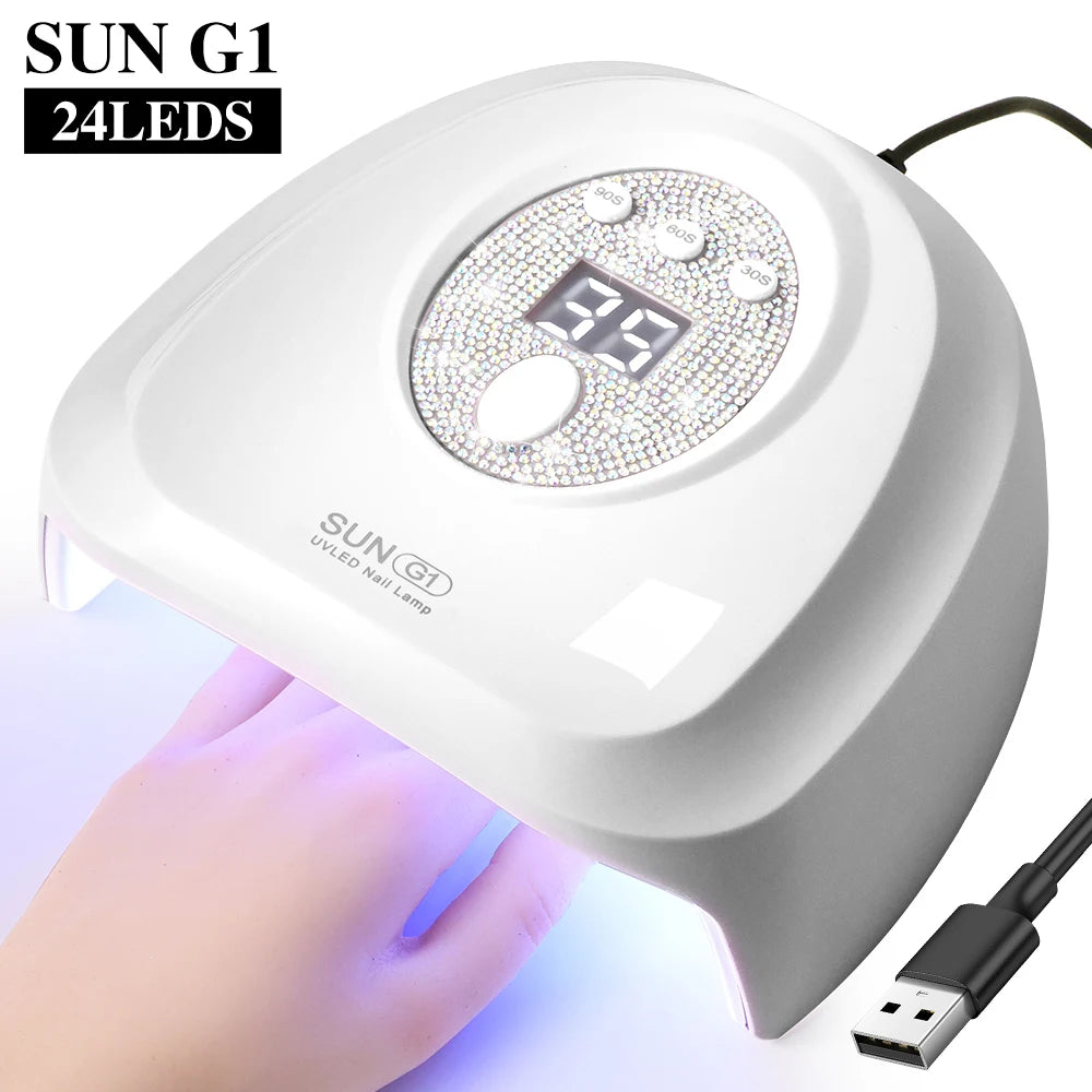 SUN G1 Professional UV Nail Dryer 24 LED Nail Lamp with Auto Sensor Suitable for Drying Cure Gel Nail Polish Nail Salon Tool