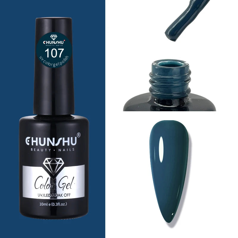CHUNSHU 10ml Gel Nail Polish Soak Off Semi-Permanent Varnish Professional Salon UV LED Nails Art Gel No Smell All Seasons Colors