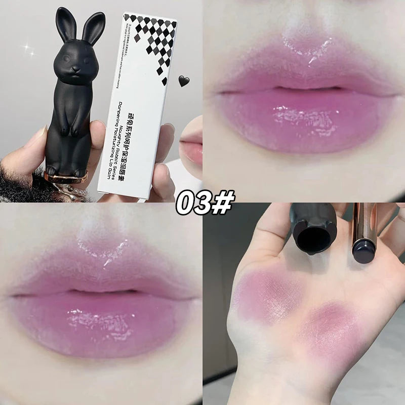 Lip Balm Cute Rabbit Moisturizing Lipstick Color Changing Moisturizing and Anti Cracking Lipstick Four-Color Rabbit Cosmetics