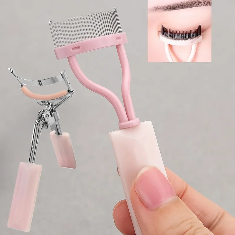 1 2 3 Pcs Eyelash Curler Set Stainless Steel Eyelash Comb Curling and Shaping Tool Makeup Accessories Beauty Kit