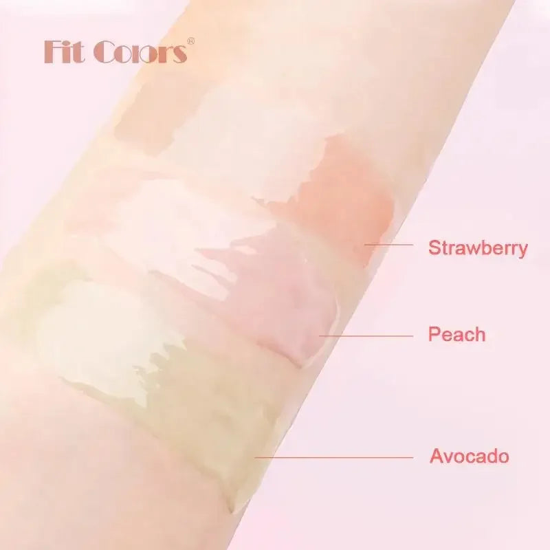 Hydrating Transparent Lip Gloss 3 Piece Set Fruit Scented Lip Oil with Avocado Strawberry and Peach for Soft Smooth Lips