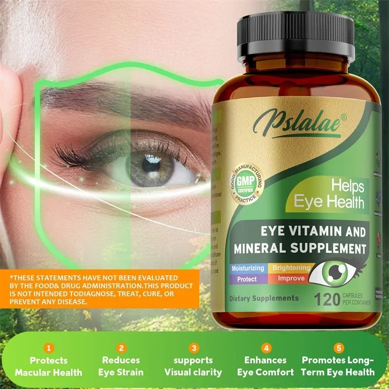Lutein Eye Vitamins Supplement - with Lutein, Vitamin C and Zeaxanthin, Eyestrain, Dry Eyes & Vision Health Supplement