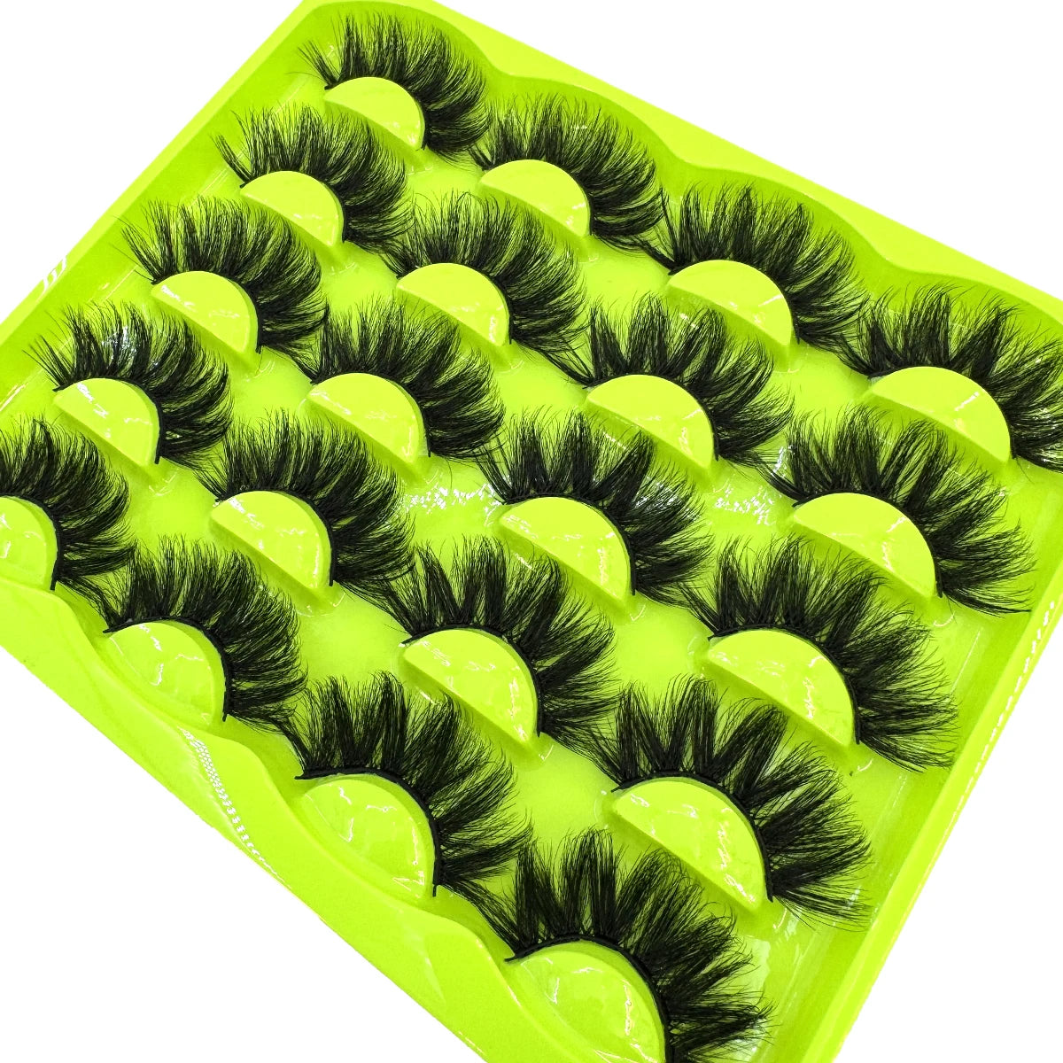 New 10 Pairs 3D Faux Mink Lashes Wispy Fluffy 25MM False Eyelashes Thick Volume Dramatic Cat Eye Lashes Long Strip Wispy Makeup