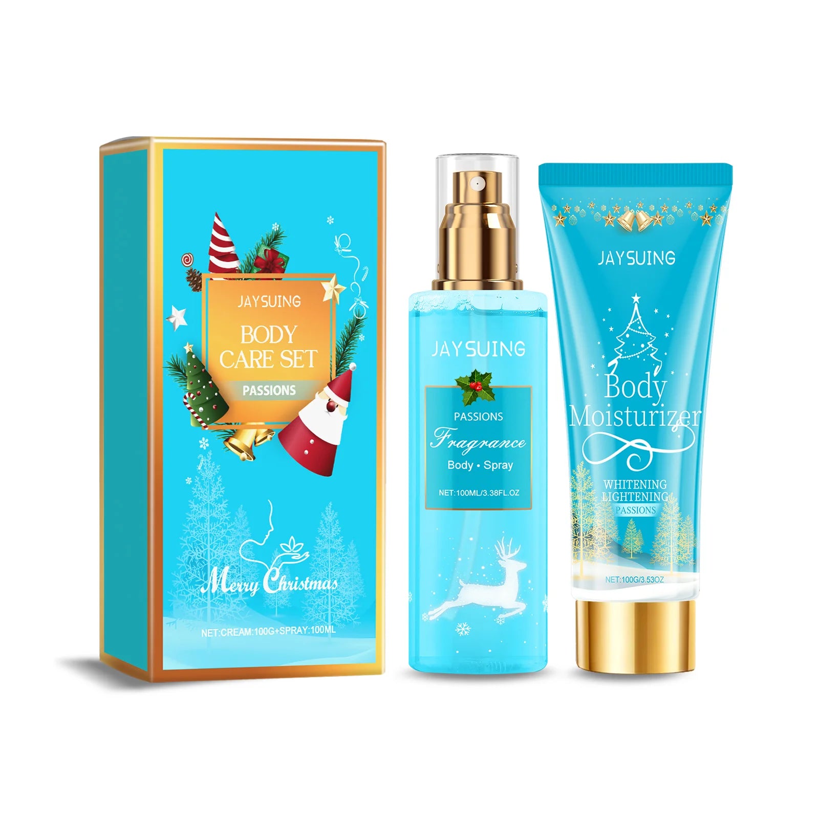 Christmas Body Care Gift Set, Fragrance Body Lotion & Perfume Spray, Holiday Party Long Lasting Scent