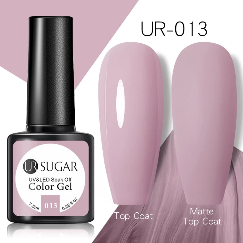 UR SUGAR 7.5ml Rose Glitter Solid Color Gel Nail Polish Jelly Nude Pink Semi Permanent DIY Nail Art UV LED Soak Off Gel
