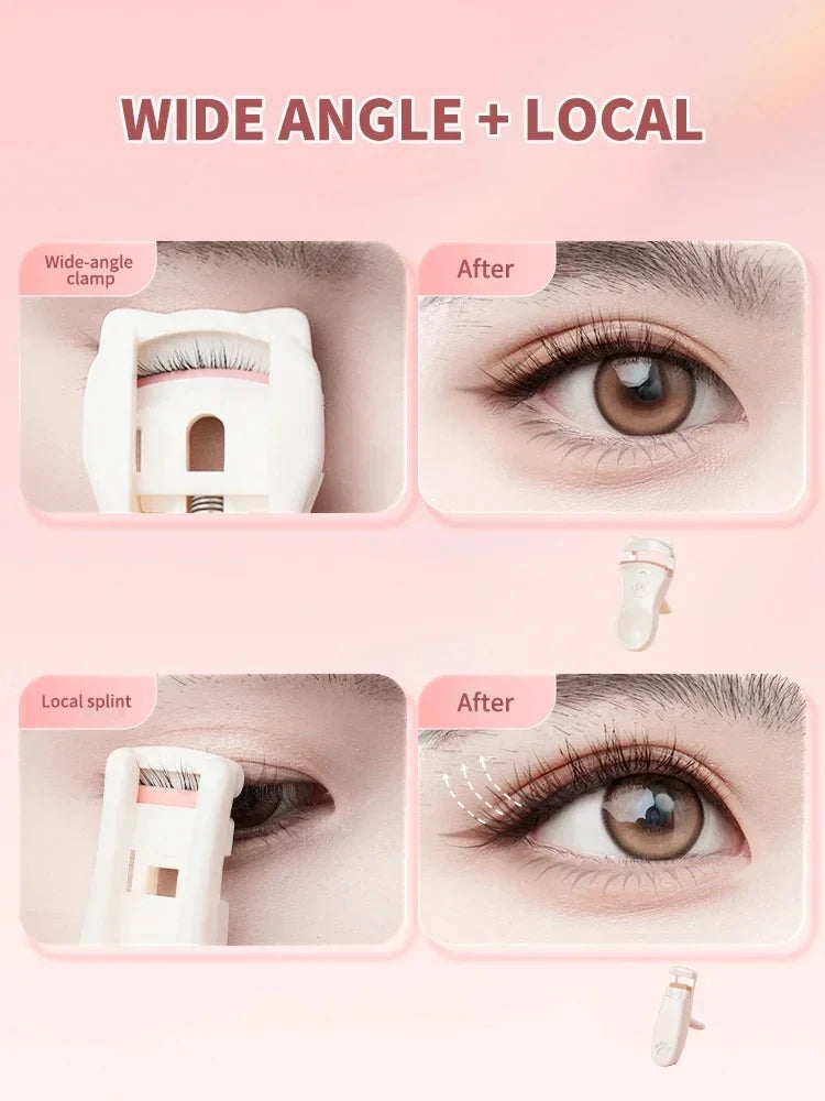 2Pcs Portable Eyelash Curler,Cat Claw Eyelash Curler, Edgeless Long Lasting Curling Tool, Gentle Half Clip For Natural Eyelashes