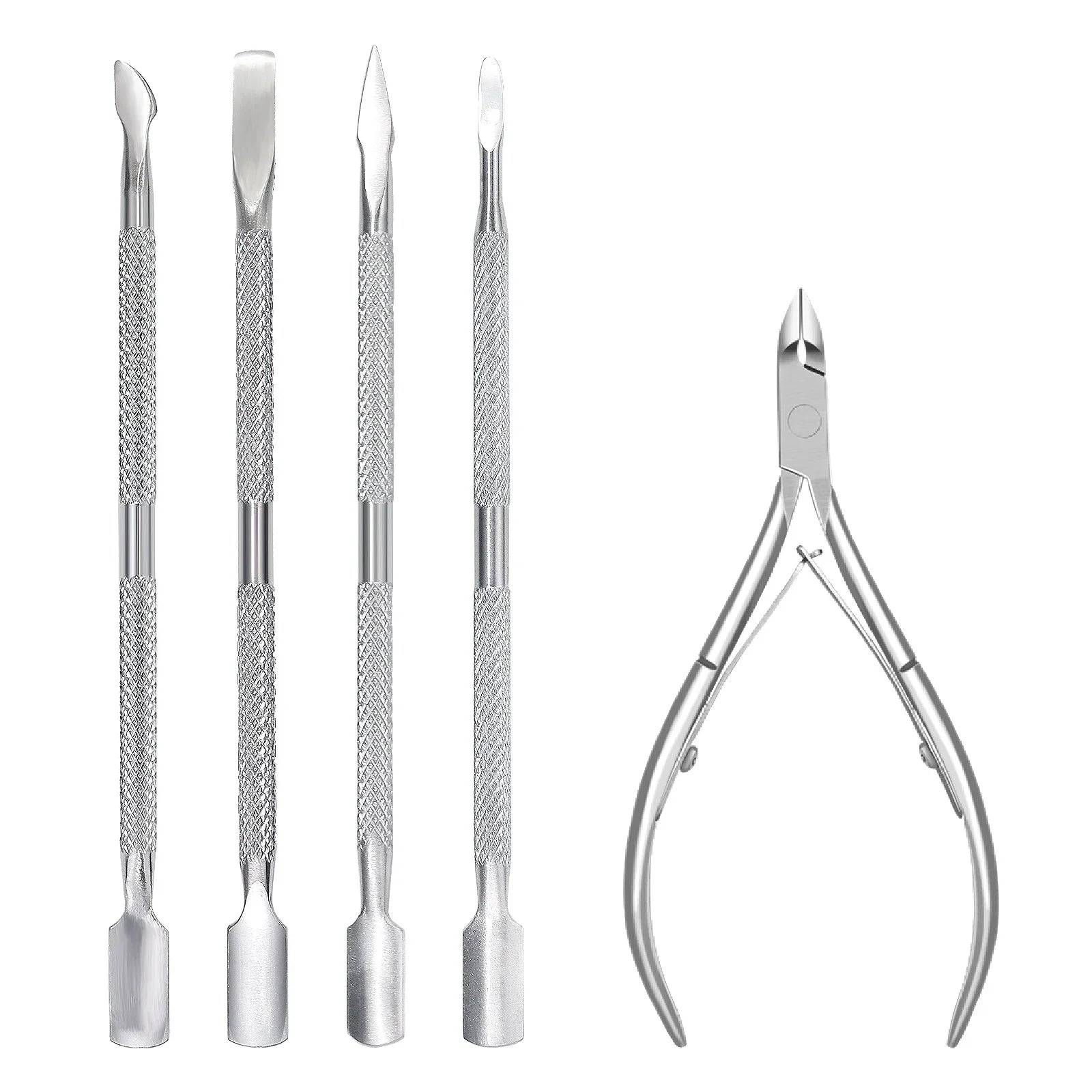 1/4/5/7Pc Professional Stainless Steel Nail Care Tools Double Head Cuticle Pusher Cuticle Nipper Nail Cuticle Remover Accessorie