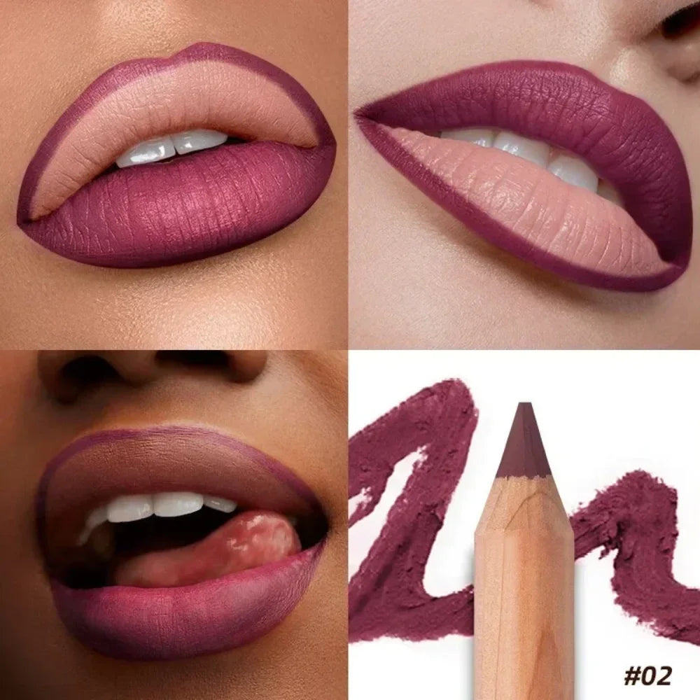 8-colors Matte Lip Liner Pencil Lip Contour Lipstick Pen Nude Brown Lipstick Pencil Natural Lasting Waterproof Lipliner Makeup