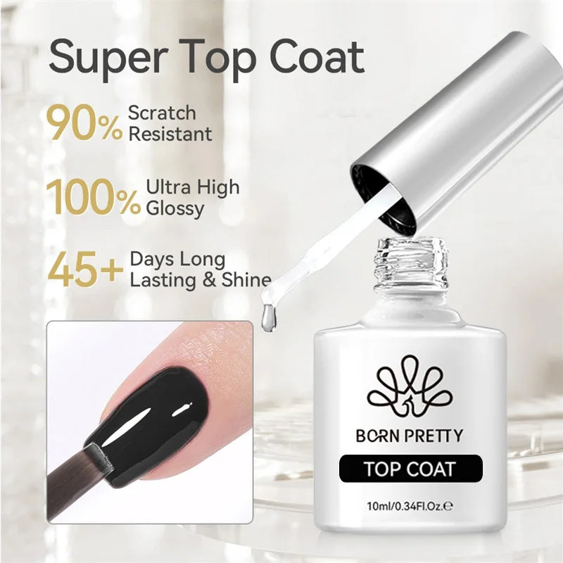 BORN PRETTY 10ml Black Glass Cat Magnetic Gel Nail Polish Silver Gold Glitter Semi Permanent Soak Off UV LED Gel Varnish