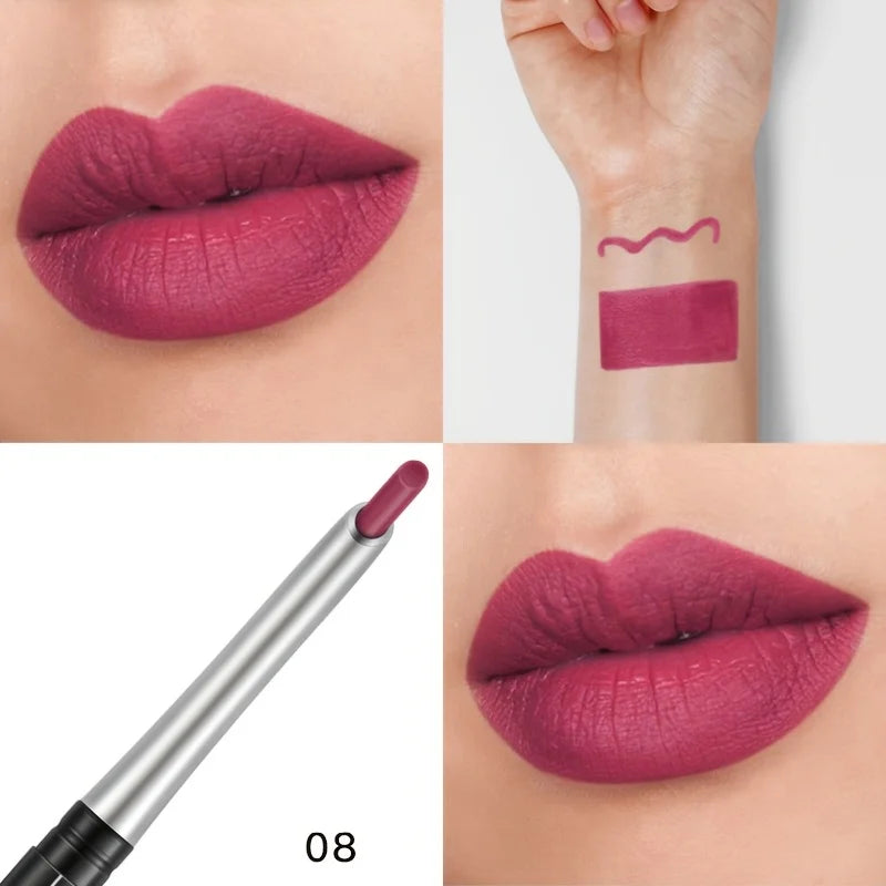 Waterproof Matte Lipliner Pencil Red Contour Tint Lipstick Long Lasting Non-stick Cup Moisturising Lips Makeup Cosmetic
