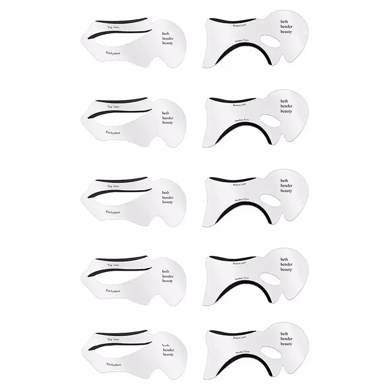 10pcs Multi-Functional Eyeliner Stencil Easy-to-Clean Material & Carry & Apply, Makeup Essentials|Perfect for Beginners & Pros