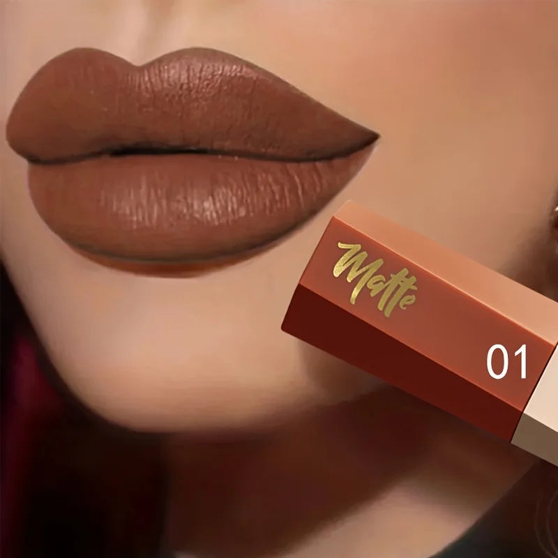 Matte Liquid Lipstick, Long Lasting Waterproof Non-Stick Velvet Lip Color, Lightweight Fog Matte Lip Makeup for Women
