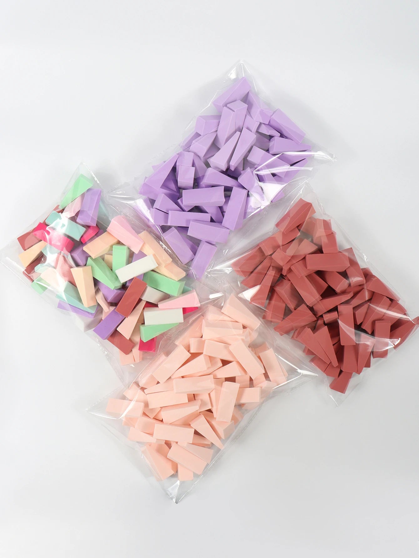 50 Pieces of Random Color Facial Curve Mixed Makeup Sponge, Latex-Free, Small Wedge-Shaped Smooth Application Beauty Sponge Applicator