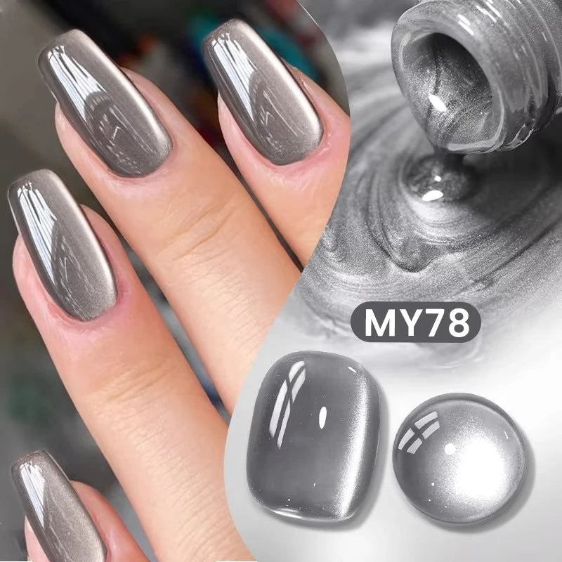 BORN PRETTY 10ml Black Glass Cat Magnetic Gel Nail Polish Silver Gold Glitter Semi Permanent Soak Off UV LED Gel Varnish