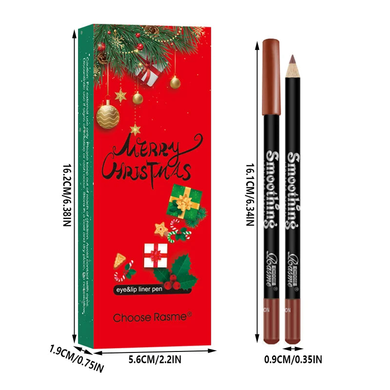 Christmas Waterproof Matte Lipliner Pencil Red Contour Tint Lipstick Long Lasting Non-stick Cup Moisturising Lips Makeup