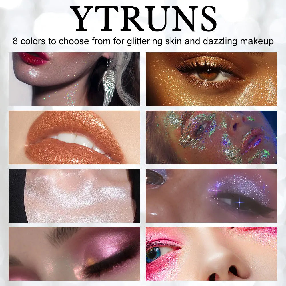 Star glitter spray, mixing color system, body makeup highlighter, 3D glitter fine powder, suitable for performances and banquets