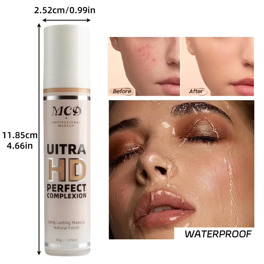 9-Shade Liquid Foundation | Full Coverage, High-Coverage Base Makeup, Cushion Finish, Natural Matte