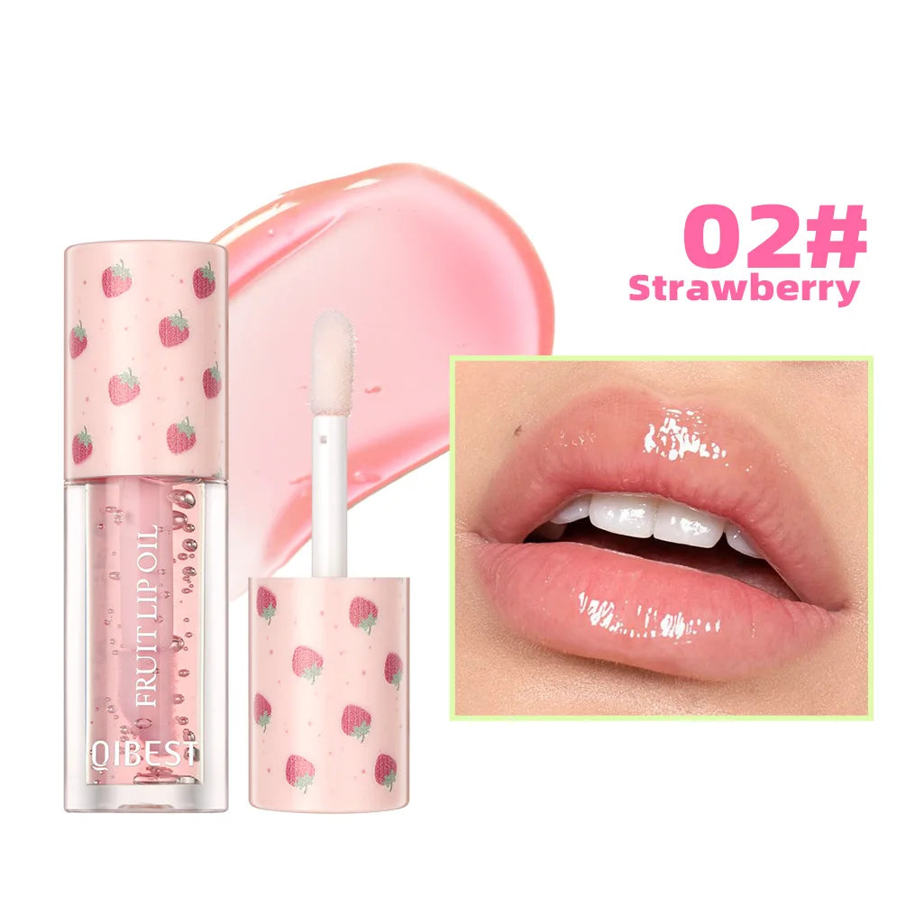 Deep Moisturizer Hydrating Lip Gloss Fruit Tasty Transparent Shiny Mirror Light and Not Greasy Lip Oil Lips Care Makeup Cosmetic