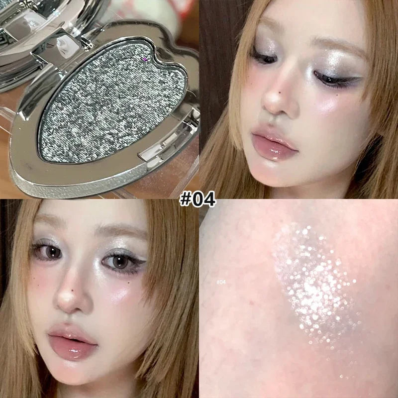 Chameleon Smoked Blue Eyeshadow Monochrome Diamond Highlighter Contouring Palette Fine Flash Brighten Metallic Eye Shadow Makeup