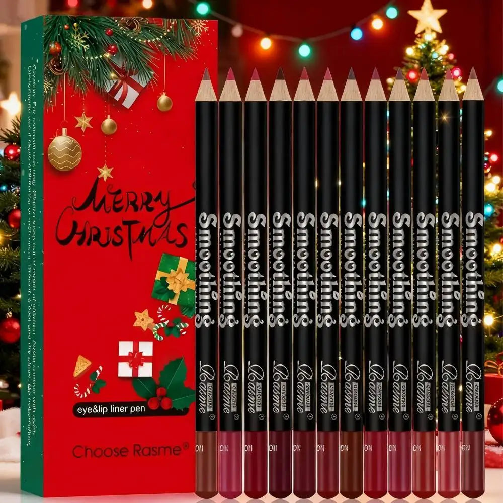 Christmas Waterproof Matte Lipliner Pencil Red Contour Tint Lipstick Long Lasting Non-stick Cup Moisturising Lips Makeup