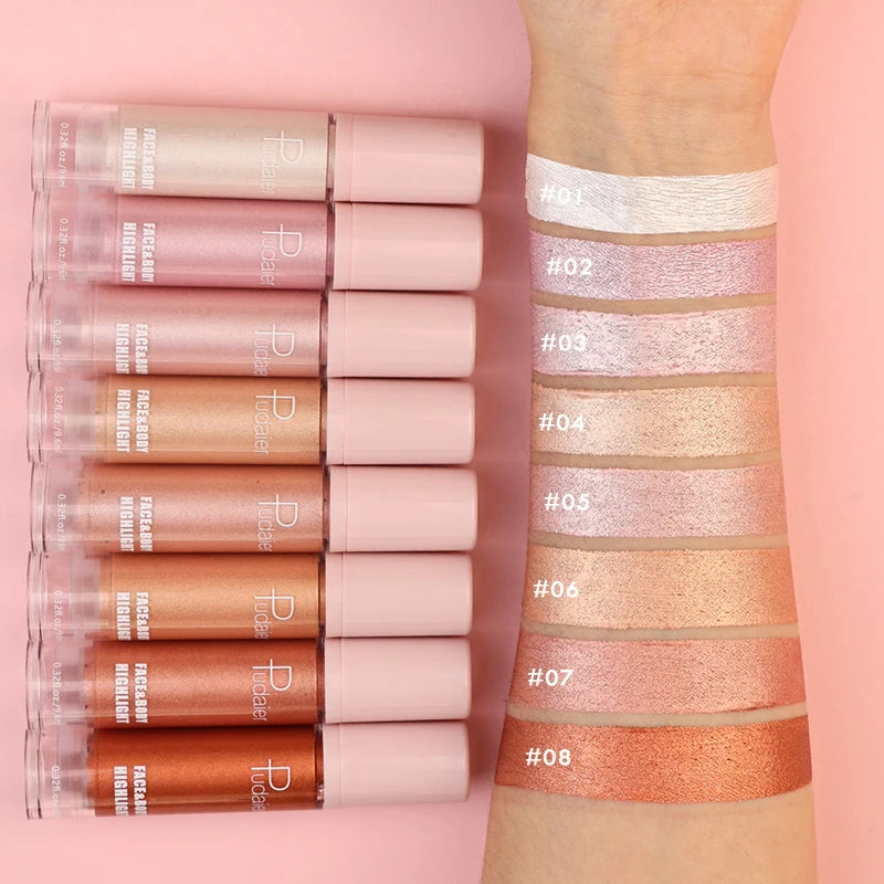 Pudaier liquid highlighter with 8 colors to choose , easy to carry, suitable for holiday dress-up and Valentine's Day date