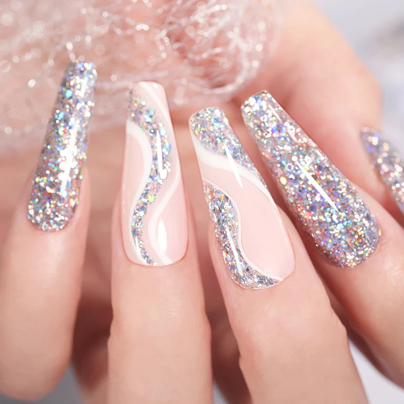 LILYCUTE 7ml 6Pcs/Set Glitter Gel Nail Polish Vernis Semi Permanent Glitter Polish DIY Nail Art Soak Off LED UV Gel