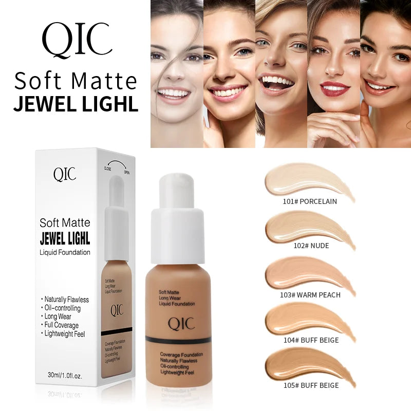 30ml Liquid Foundation | Concealer, Naturally Flawless, Matte, Oil-Control, Waterproof, Long-Lasting Makeup