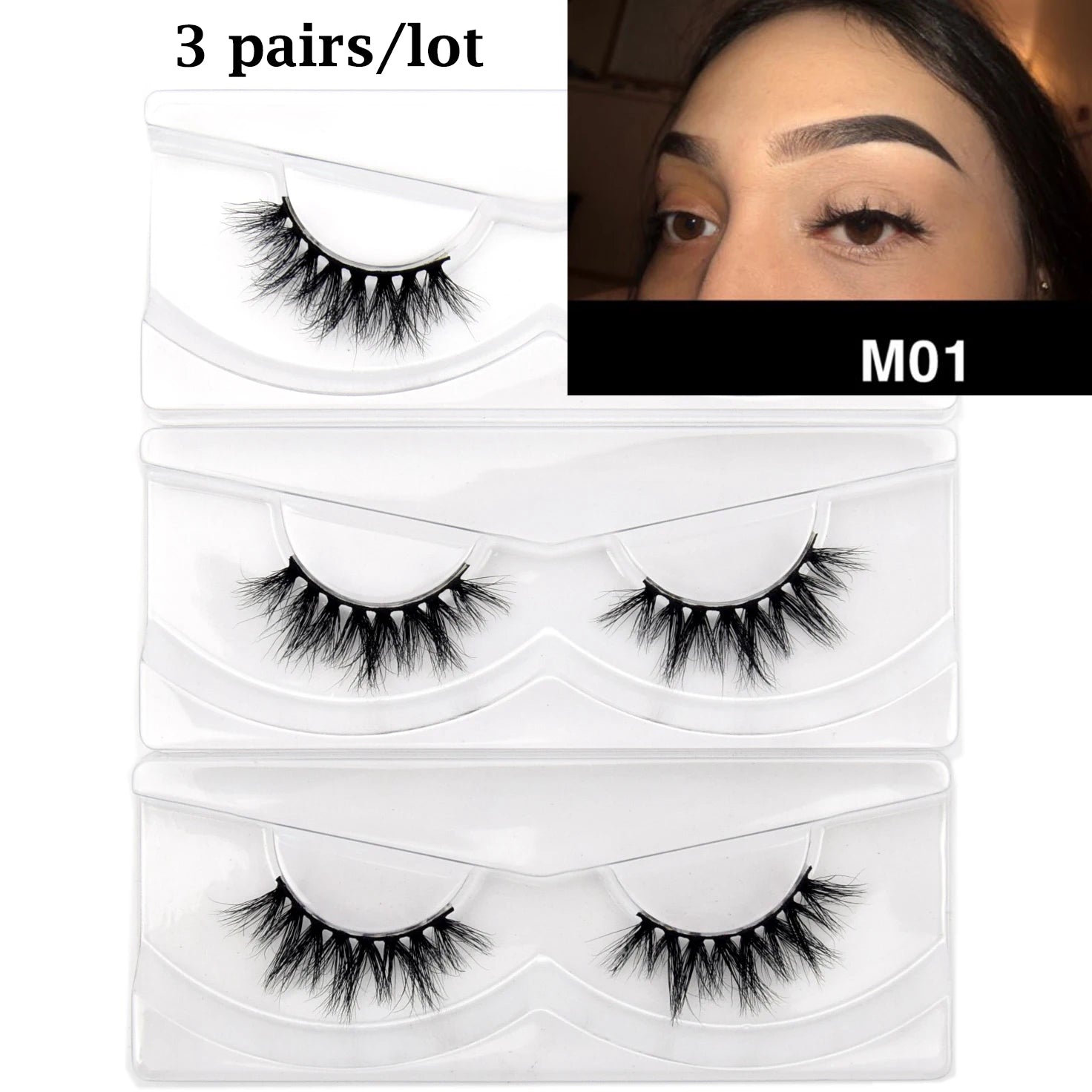 Visofree Eyelashes 3D Mink Lashes Soft Natural Handmade Cruelty Free Mink Eyelashes Lightweight Full Strip Cilios Posticos D23