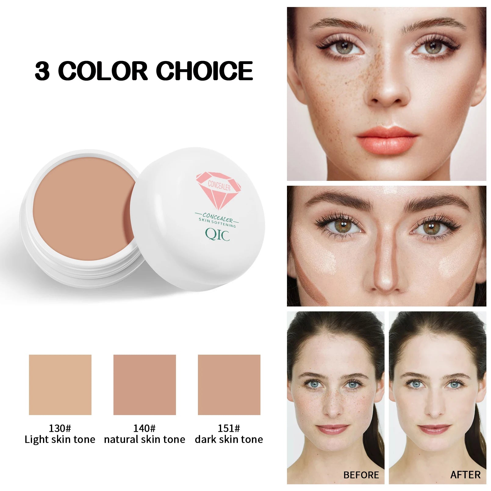 Full Coverage Concealer-waterproof,for Covers Skin Blemishes and Wrinkles and Tattoos,Regulates Skin Tone,Face Concealer Makeup