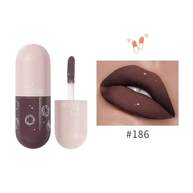 Mini Capsule Mirror Liquid Lipstick Lip Glaze Non-stick Cup Does Not Fall Color Lip Gloss Lip Stick Women Makeup