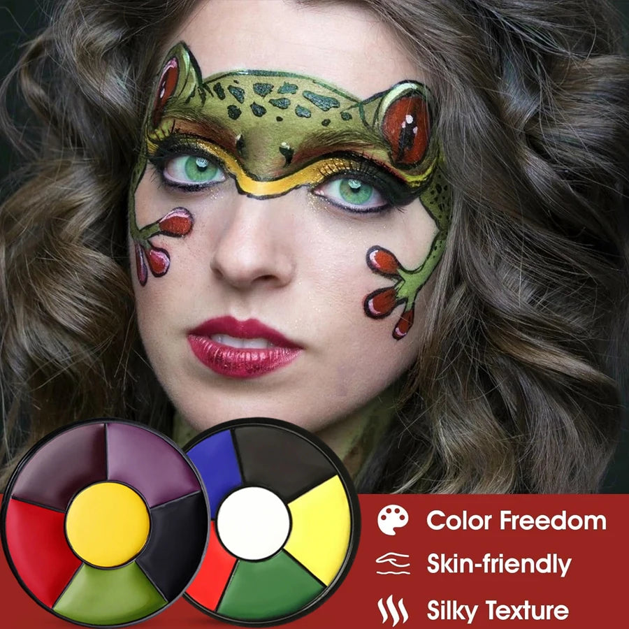 6-Color Blood Stasis Palette, Halloween Face Painting, Body Painting, Zombie, Vampire, Monster Dressing, Professional Special Effects Oil Paint, Not Easy to Dry