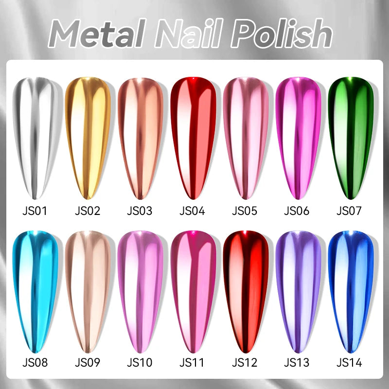 LILYCUTE 7ml Mirror Metallic Nail Polish No Need of UV LED Lamp Nail Supplies Vernis Red Purple Mirror Effect for Nails
