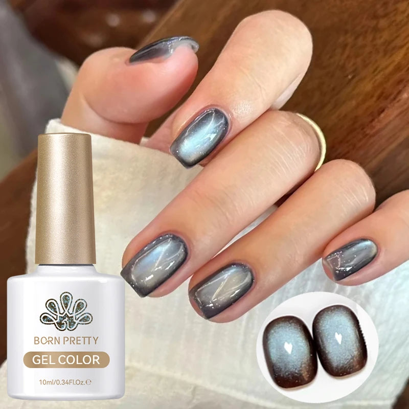 BORN PRETTY 10ml/15ml Guava Green Cat Magnetic Gel Shine Glitter Semi Permanent Soak Off UV Varnish Nail Supplies