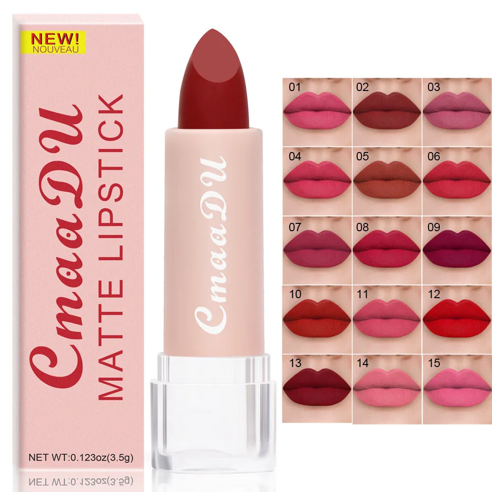 15 Colors Matte Lipstick 24 Hours Water Resistant Lipsticks Lip tint korean Makeup For Women Beauty Lip Stain Cheap Small Makeup