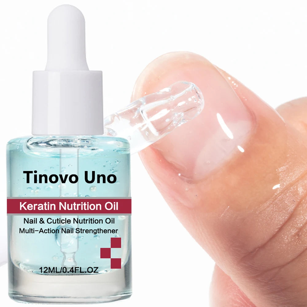Tinovo Uno Keratin Nail Cuticle Oil Nutrient Nail Strengthener 12ml Nail Art Treatment Revitalizer Serum Repair Care Nails Feet