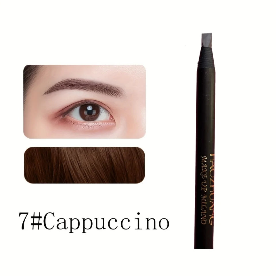 High quality HAOZHUANG pull eyebrow pencil black leather makeup wild line eyebrow pencil hard core flat head pen White pen