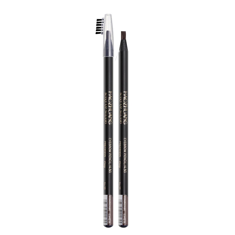 High quality HAOZHUANG pull eyebrow pencil black leather makeup wild line eyebrow pencil hard core flat head pen White pen