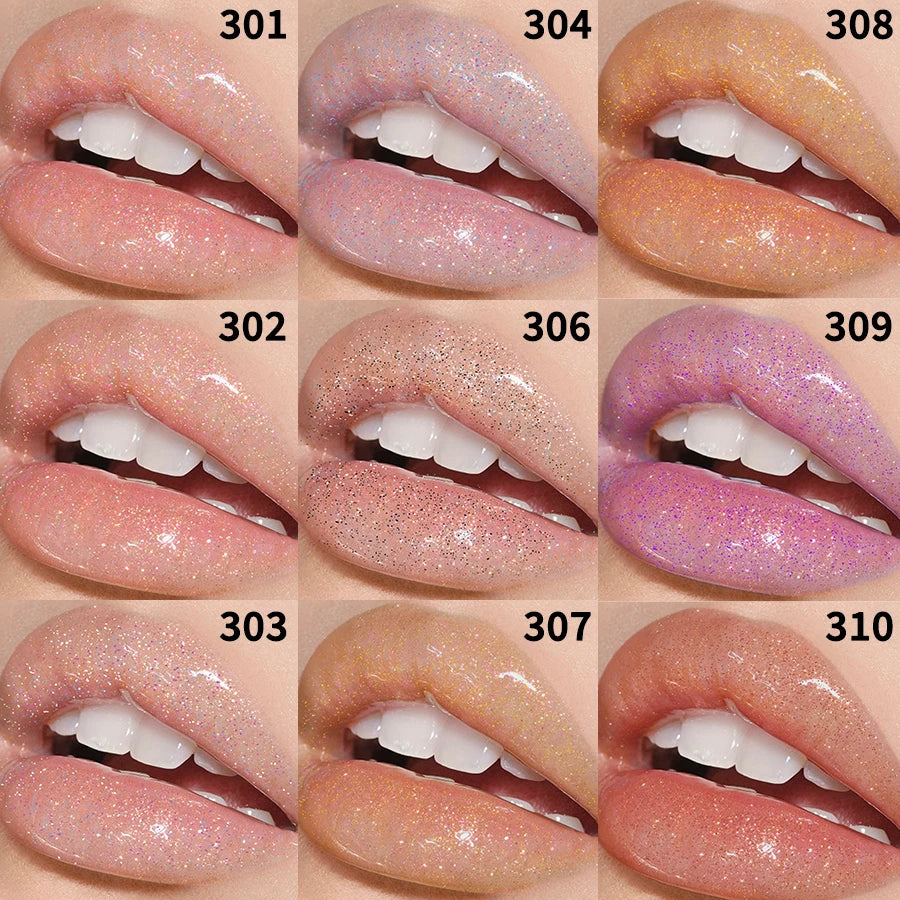 Sweet sparkling lip glaze mirror lip shine light lip gloss transparent lip tint makeup water gloss shimmer liquid lipstick girl