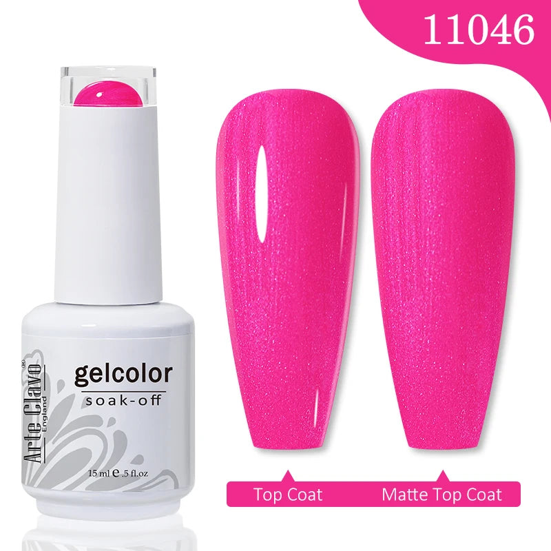 Arte Clavo 15ml Rose Red Pink Color Gel Nail Polish Autumn Winter Hot Sale Long Lasting Soak Off For Manicure Nail Art Gel