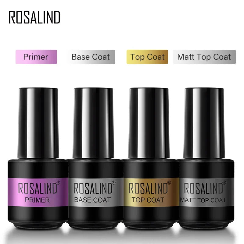 ROSALIND Glossy Matte Top Coat Nail Gel Polish Rhinestone Top Coat Glue Gel Varnishes Semi Permanent UV/LED Cure