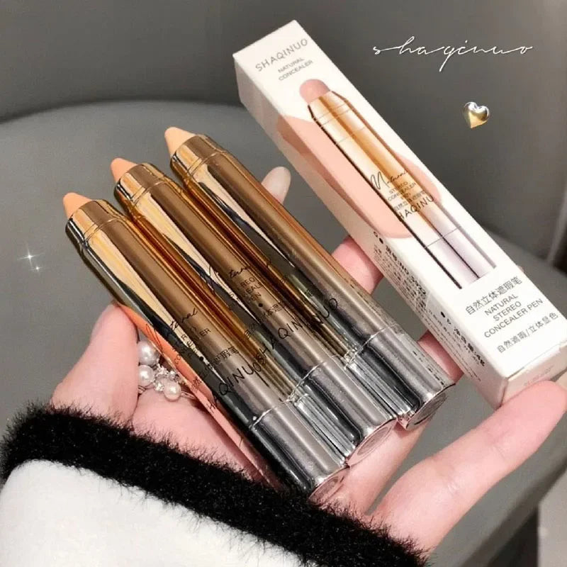 Gold Tube Concealer Pen Natural 3D Face Contouring Crayon Stick Matte Moisturizing Cream Cover Acne Dark Circle Modify Skin Tone