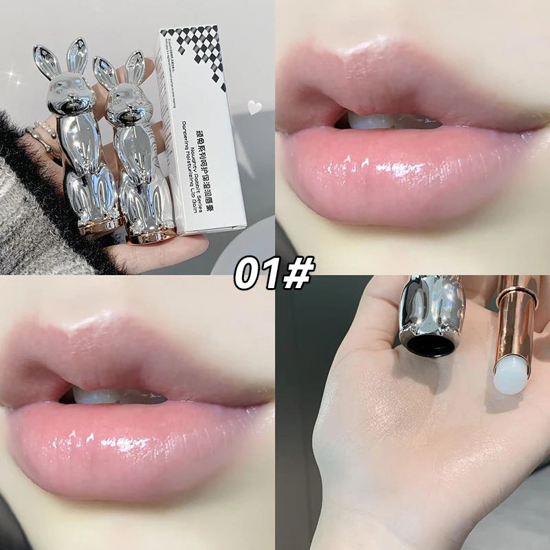 Lip Balm Cute Rabbit Moisturizing Lipstick Color Changing Moisturizing and Anti Cracking Lipstick Four-Color Rabbit Cosmetics