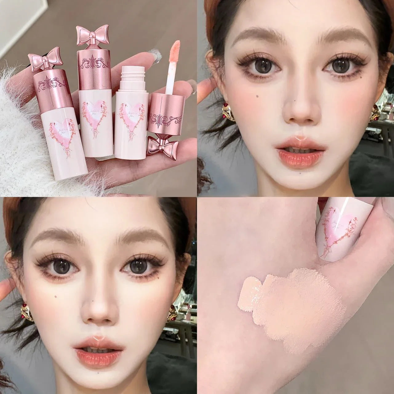 Pink Brightening Concealer Stick Waterproof Highlighting Liquid Moisturizing Concealer Cream Cover Acne Spot Dark Circles Makeup