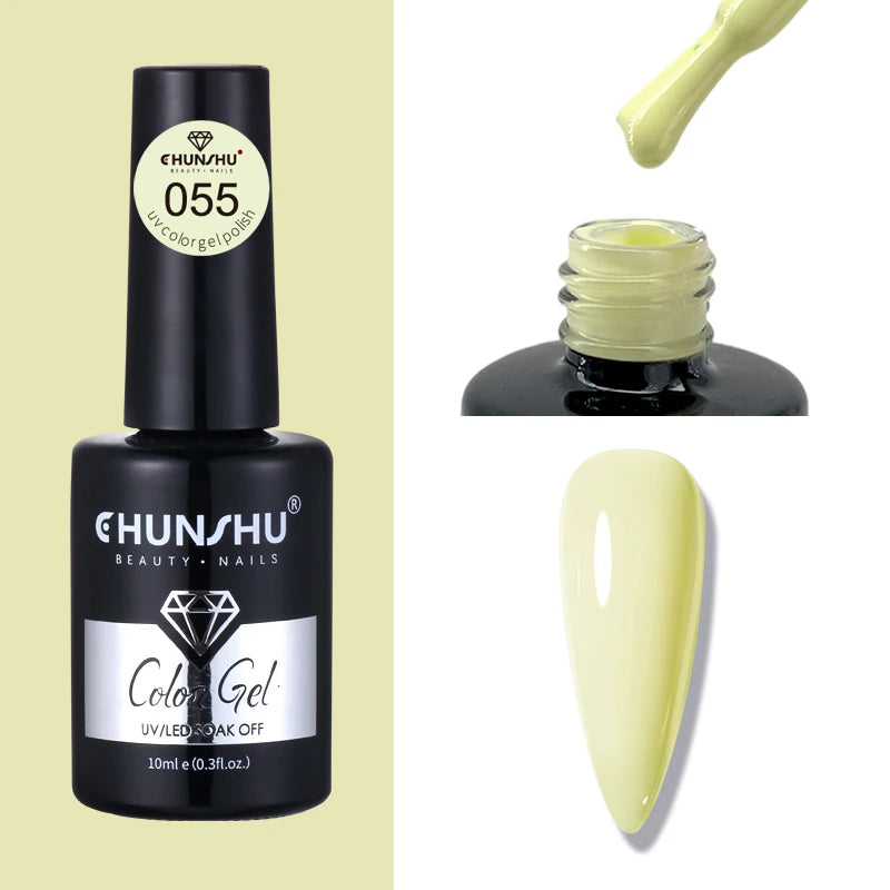 CHUNSHU 10ml Gel Nail Polish Soak Off Semi-Permanent Varnish Professional Salon UV LED Nails Art Gel No Smell All Seasons Colors