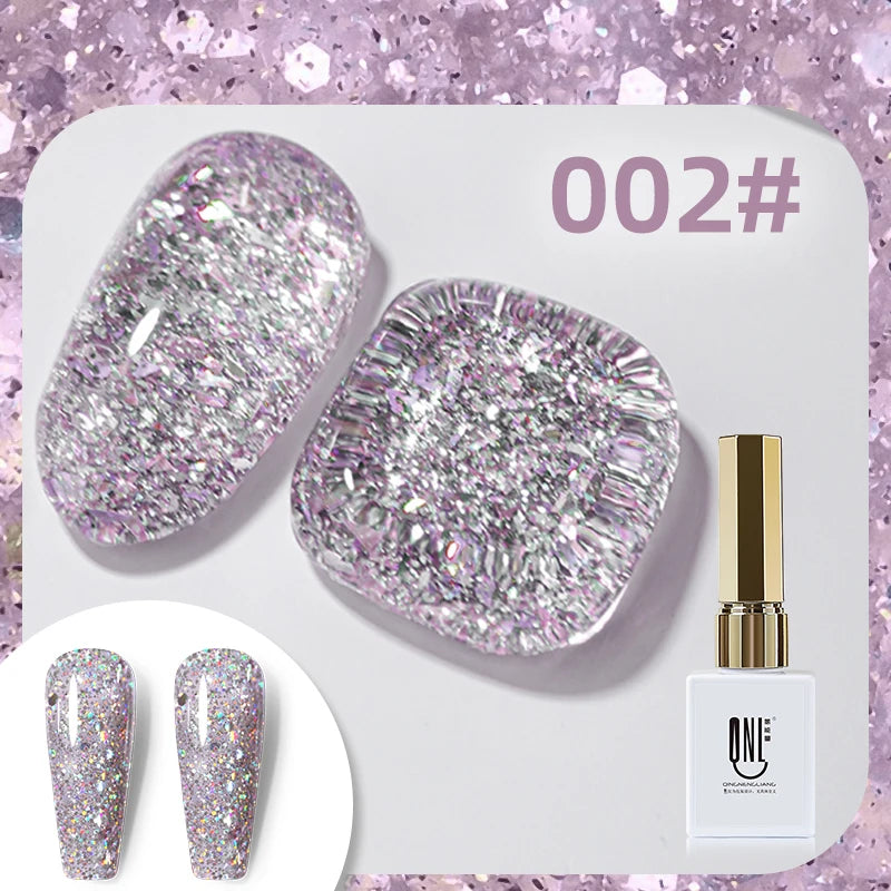 15ml Super Reflective Flash Disco Nail Gel Polish Relective Glitter Semi Permanent Nail Art Varnish For Manicures