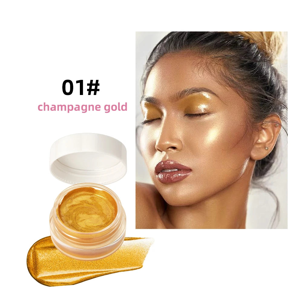 Sparkling Shimmer Highlighter Cream Gel Natural Pearlescent Glitter Face Contour Body Brighten Modify Outline Highlight Makeup