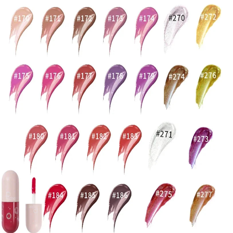 Mini Capsule Mirror Liquid Lipstick Lip Glaze Non-stick Cup Does Not Fall Color Lip Gloss Lip Stick Women Makeup