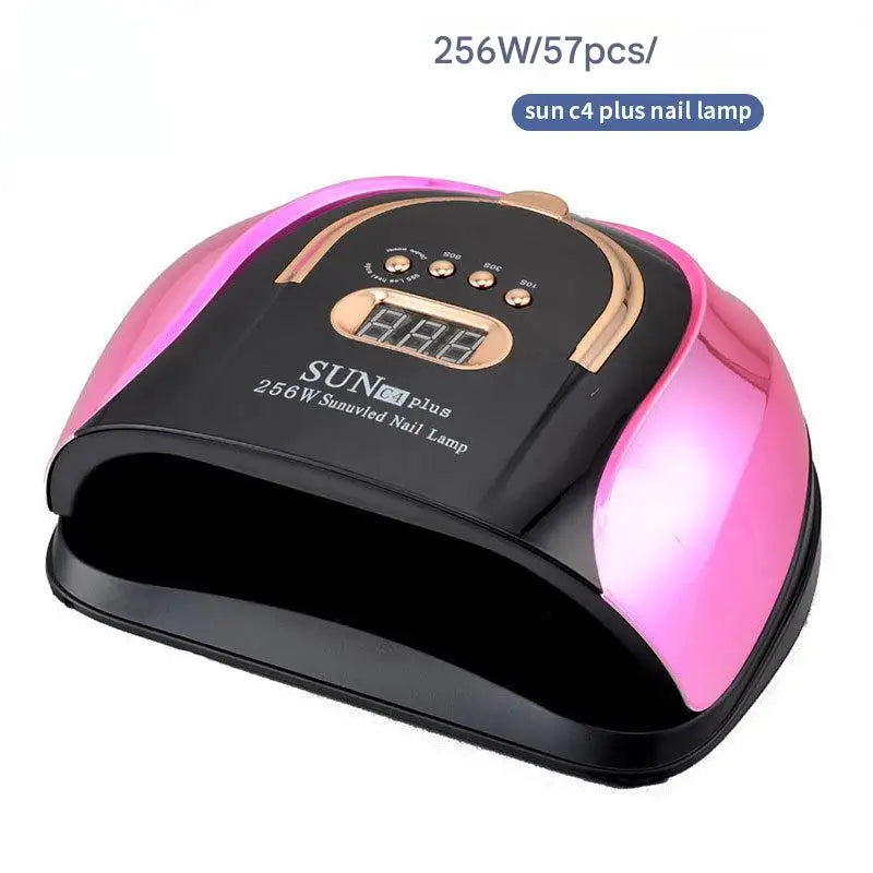 256W UV LED Nail Lamp - Fast Curing Smart Sensor Light, Professional Gel Polish Dryer with Handle for Home Salon Use