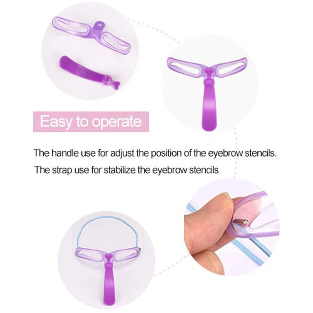 8 In 1 Reusable Eyebrow Stencil Beauty Makeup Brow Stamp Template Eyebrows Shape Set Eye Brow Makeup Tools and Accessories