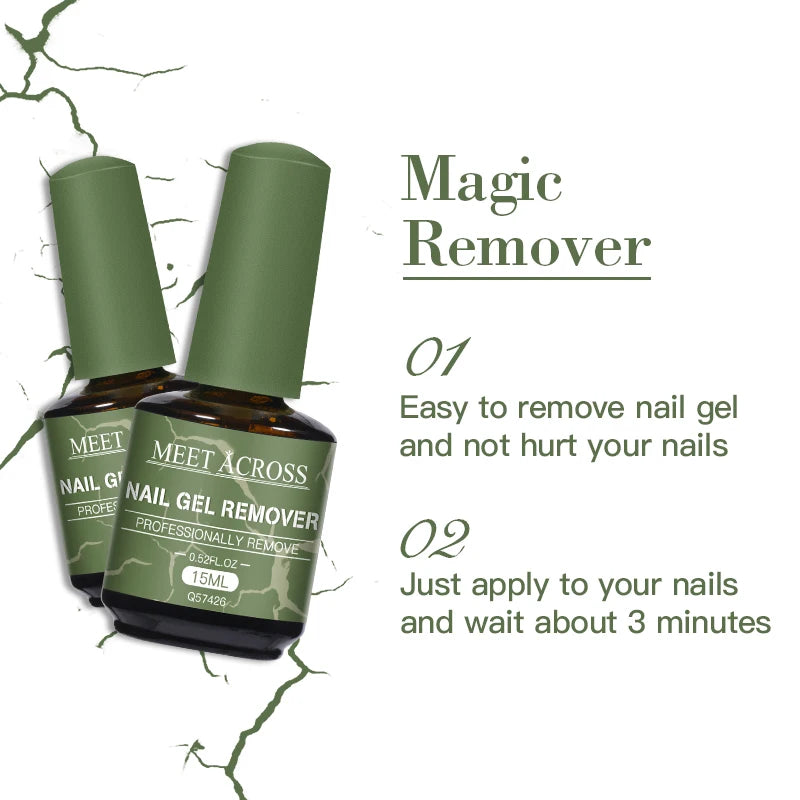 4PCS 15ML Quick Magic Gel Nail Polish Remover Professional Grade Formula for Natural Gel Nails